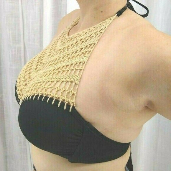 The Bikini Lab Halter Crochet Bikini Swim Top - Picture 7 of 9
